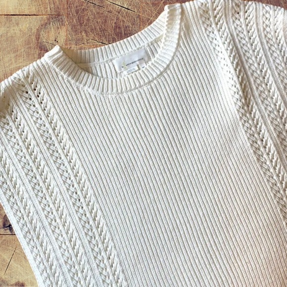 Anthropologie Fringed Sweater Vest Cream One Size - Picture 12 of 15